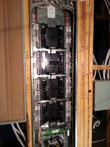 Electrical panel with labels
